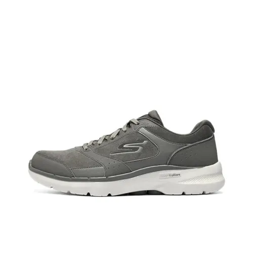 Skechers Go Walk 6 Амортизация Устойчивый к истиранию Дышащий Легкий Отскок Низкий Топ Повседневный Мужской Серый