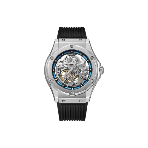 BOUX Classic Fusion FLY Reel Seagull Автоматический механический механизм силиконовый ремешок часы для мужчин черепный циферблат