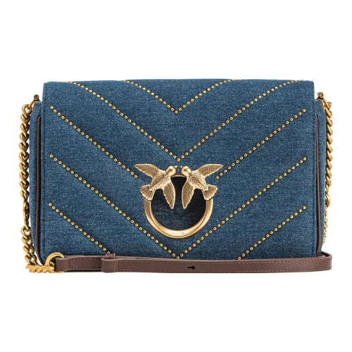 PINKO Love Bag Полиамид с Полиуретаном Swallow Сумка Портативная Сумка через плечо Сумка на плечо Женская Синяя