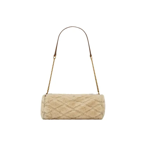 SAINT LAURENT Sade series Овчина Цилиндрическая сумка Сумка на плечо Сумка через плечо Женская Натуральный Бежевый