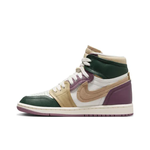 Jordan Air Jordan 1 мм High 'Galactic Jade' High Top Винтажные баскетбольные кроссовки Женские Зеленый Фиолетовый Белый