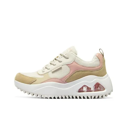 Skechers Амортизация Износостойкие Низкие Кроссовки для Бега Женские Экрю