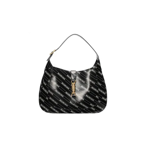 GUCCI Jackie 1961 Кожа Crescent Сумка через плечо Сумка через плечо Женская Черная