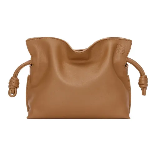 LOEWE Flamenco Коровья кожа Одно плечо Через плечо Клатч Мини Женский Коричневый