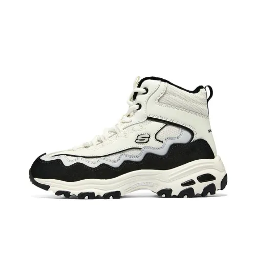 Skechers D'LITES 1,0 Устойчивый к истиранию Термический Высокий Топ Повседневная Обувь Женская Белый Серый