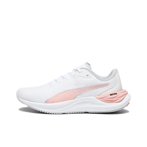 PUMA Electrify Nitro 3 Беговые кроссовки Низкий Топ Белый Розовый Женские