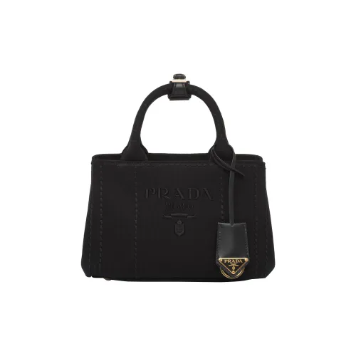 PRADA Хлопок Canvas Сумка через плечо Сумка Мини Женский Черный