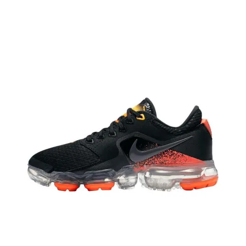 Nike Air Vapormax Устойчивые к истиранию Низкие Беговые кроссовки GS Черные и Оранжевые