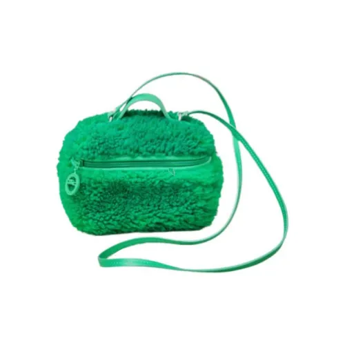 LONGCHAMP Le Pliage Xtra Shearling Кожа Маленькая Квадратная Сумка Сумка через плечо Экстра Маленькая Женская Зеленая