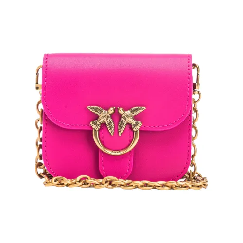 PINKO Love Bell Телячья кожа Сумка через плечо Экстра мини Женская Розовый Красный