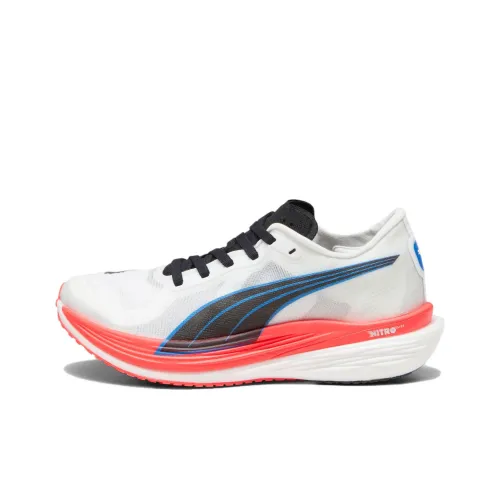 PUMA Deviate Nitro Elite 2 Износостойкий Легкий Низкий Топ Беговые кроссовки Женские Белые Черные Розовые