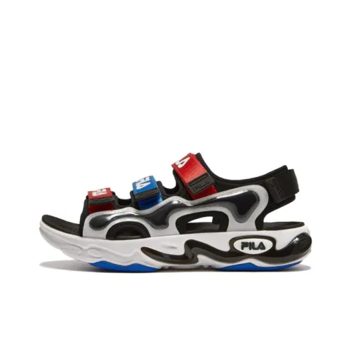 FILA KIDS Амортизация и Дышащие Детские Сандалии Черные Пламя Красные