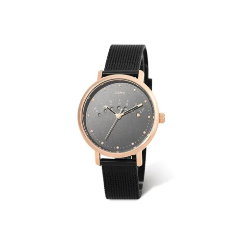 Lloyd Кварцевый механизм стальной ремешок унисекс черный циферблат