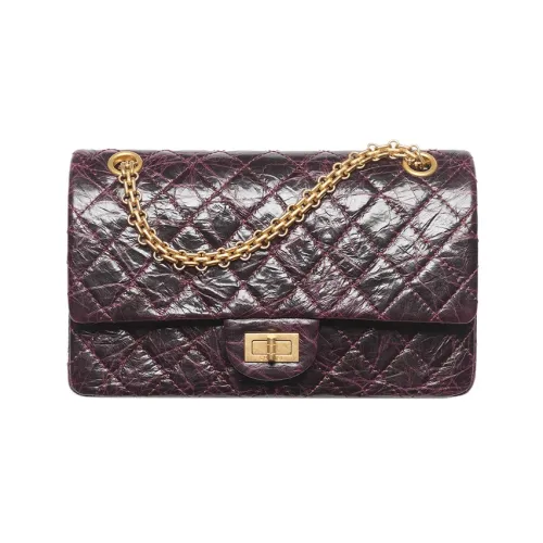 CHANEL 2,55 Телячья кожа Сумка Сумка через плечо Сумка через плечо Женская Темно-фиолетовая Красная