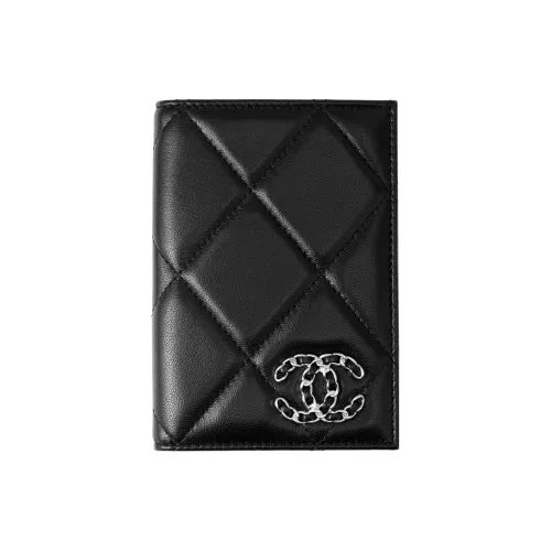 CHANEL Овчина Passport HOLDER Картхолдер Кошелек для монет Женский кошелек Черный