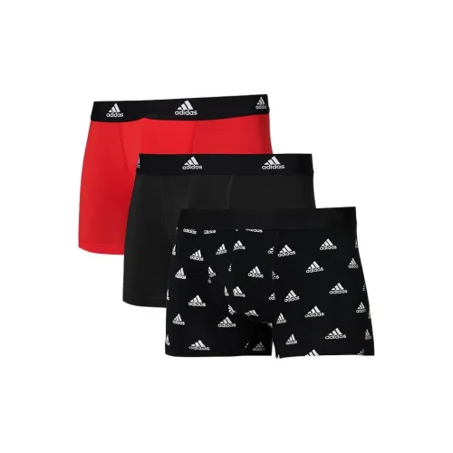 Adidas 3 Pack Красный/Черный/Черный Логотип С принтом Мужские Боксеры