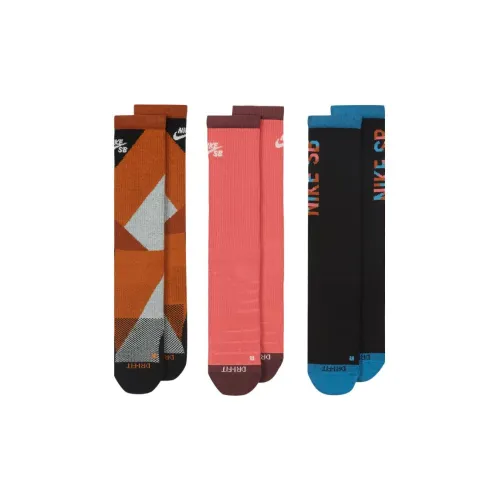 Nike 3 пачки кашемировых оригинальных + соленых розовых + черных мужских носков MID до икры