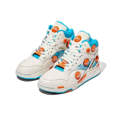 MSCHF x REEBOK Pump Omni Zone 2 High Топ Винтажные баскетбольные кроссовки Мужской Белый Синий и Оранжевый