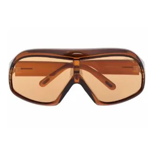 TOM FORD Ацетат Нерегулярная форма Солнцезащитные очки Мужской Коричневый