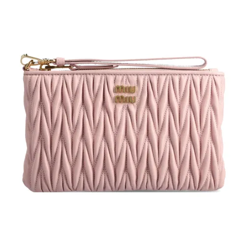 MIU MIU Lambskin Clutch Women's Pink