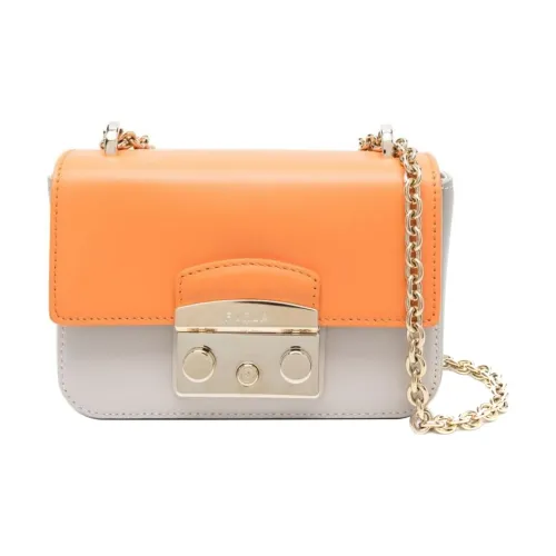 Furla Телячья кожа Сумка через плечо Женская Мед Цитрусово-оранжевый Экрю