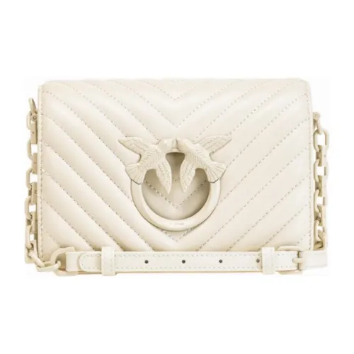 PINKO Click series Овчина Сумка через плечо Сумка на плечо Мини Женская Белая