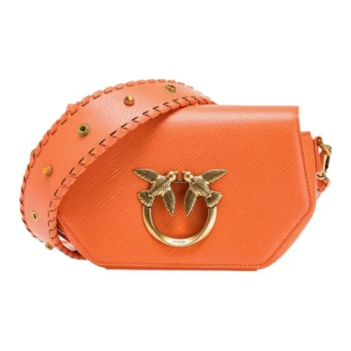 PINKO Сумка из коровьей кожи Swallow Сумка Сумка через плечо Женская Папайя