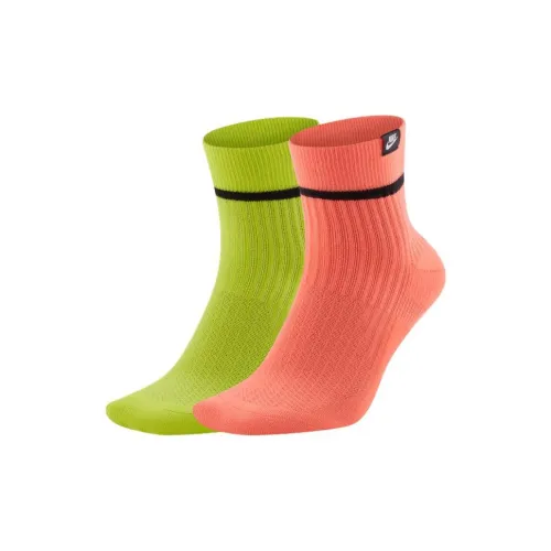 NIKE 2 шт Ярко-оранжевый + Ярко-желтый Унисекс MID Носки до икры