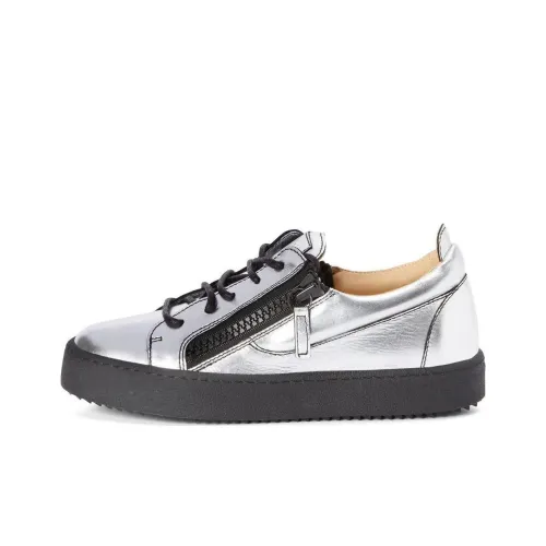 Giuseppe Zanotti GZ Low Топ Скейтборд Кроссовки Женские Серебряные