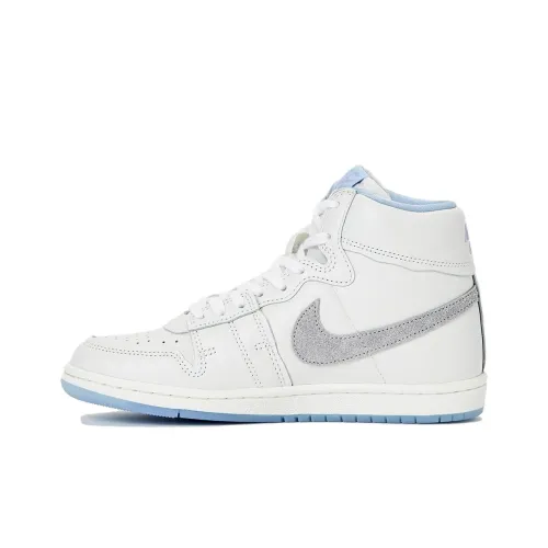 Jordan Air Ship Винтажные Баскетбольные Кроссовки Высокие Белые Серые Синие Женские