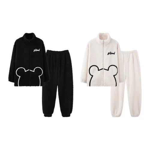 XUANZHITING Черный/Белый Унисекс Пижамные комплекты