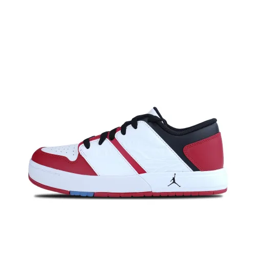 Джордан Nu Retro 1 Устойчивые к истиранию Низкие Кроссовки для скейтбординга Белый Красный