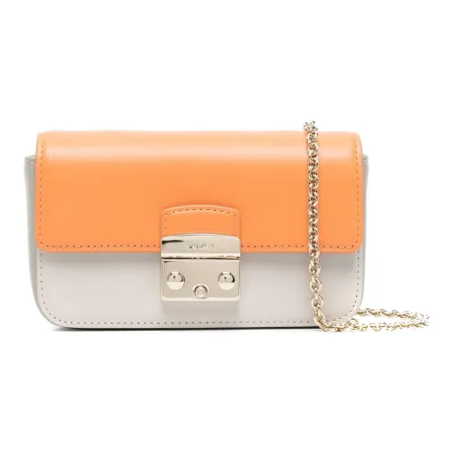 Furla Кожа Сумка через плечо Женская Оранжевая Сливочная