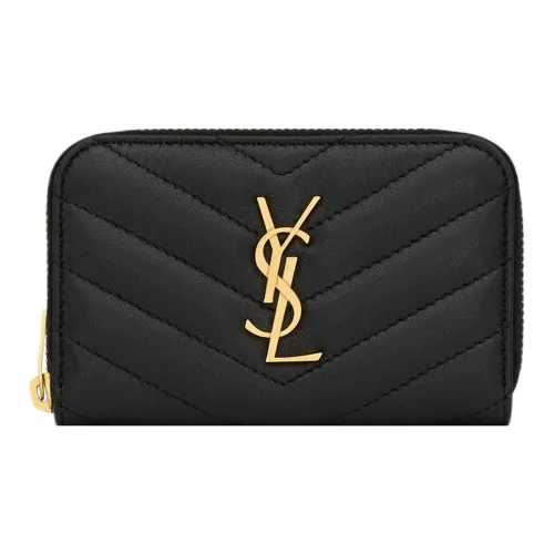 SAINT LAURENT Lambskin Wallet Women's Black