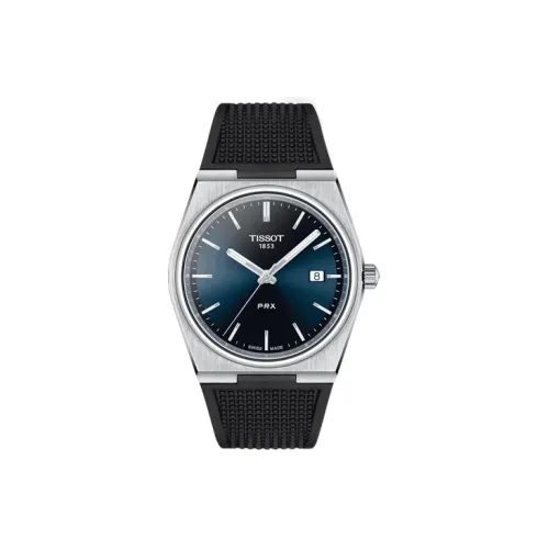 TISSOT PRX Super Player Series Кварцевый механизм Мужские часы Часы 40 мм Синий циферблат Корпус из нержавеющей стали Резиновый ремешок