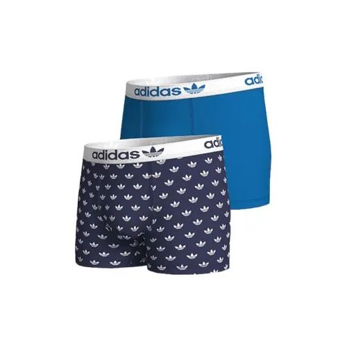 Adidas 2 упаковки синий + темно-синий трилистник с принтом мужские боксер-шорты