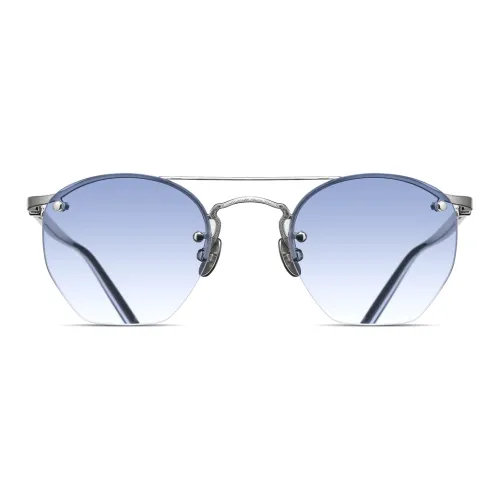 Matsuda Титан Нерегулярная форма Солнцезащитные очки Унисекс Серебристо-серый