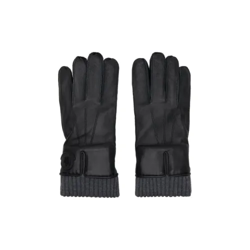 MONCLER Кожа Перчатки Черные Мужские