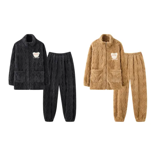 XUANZHITING Серо-желтый Унисекс Пижамные комплекты