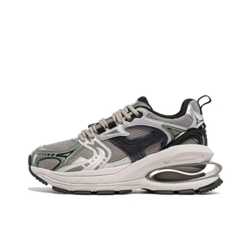 LINING Project* Амортизация Износостойкие Низкие Кеды Женские Серый Черный