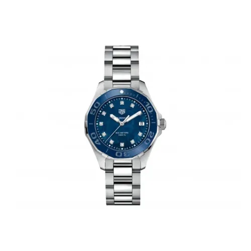 TAG HEUER Aquaracer Collection Кварцевый механизм Женские часы 35 мм Синий циферблат Корпус из нержавеющей стали