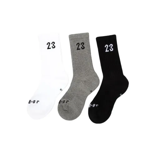 Джордан 3 Pack Белый+Серый+Черный Унисекс Носки до колена