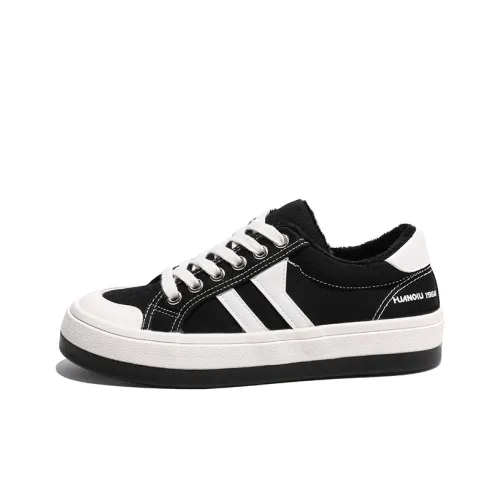 HUANQIU Износостойкий Нескользящий и Дышащий Низкий Топ Кеды Женские Черные