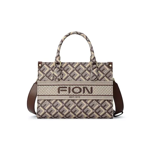 FION Ткань Тоут Сумка Сумка для покупок Сумка на плечо Средний Женская Многоцветная