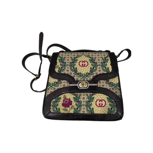 Gucci Canvas с кожаными вставками курьерская сумка маленькая квадратная сумка сумка на плечо женская