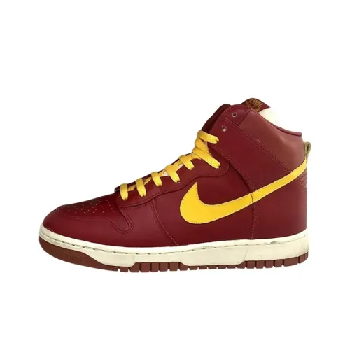 Nike Dunk High Slip Resistant Водонепроницаемый Высокий Топ Скейтборд Кроссовки Мужские Красный Желтый