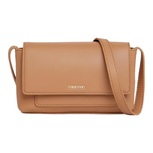 CALVIN KLEIN Переработанный полиэстер с водонепроницаемым полиуретаном Сумка через плечо Маленькая Женская Коричневая