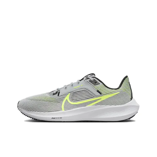 Nike Air Zoom Pegasus 40 Устойчивый к истиранию Дышащий Низкий Топ Марафон Беговые кроссовки Мужские Серый Зеленый