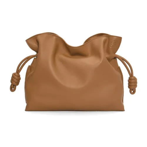 LOEWE Flamenco Napa Голень Кожа Одно плечо Клатч Большой Женские Коричневый