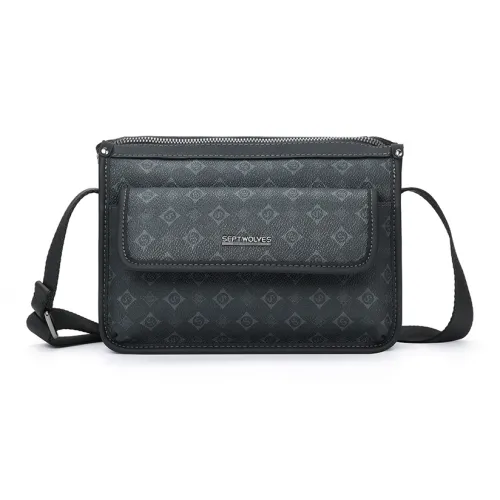 SEPTWOLVES Сумка через плечо из искусственной кожи маленькая унисекс черная